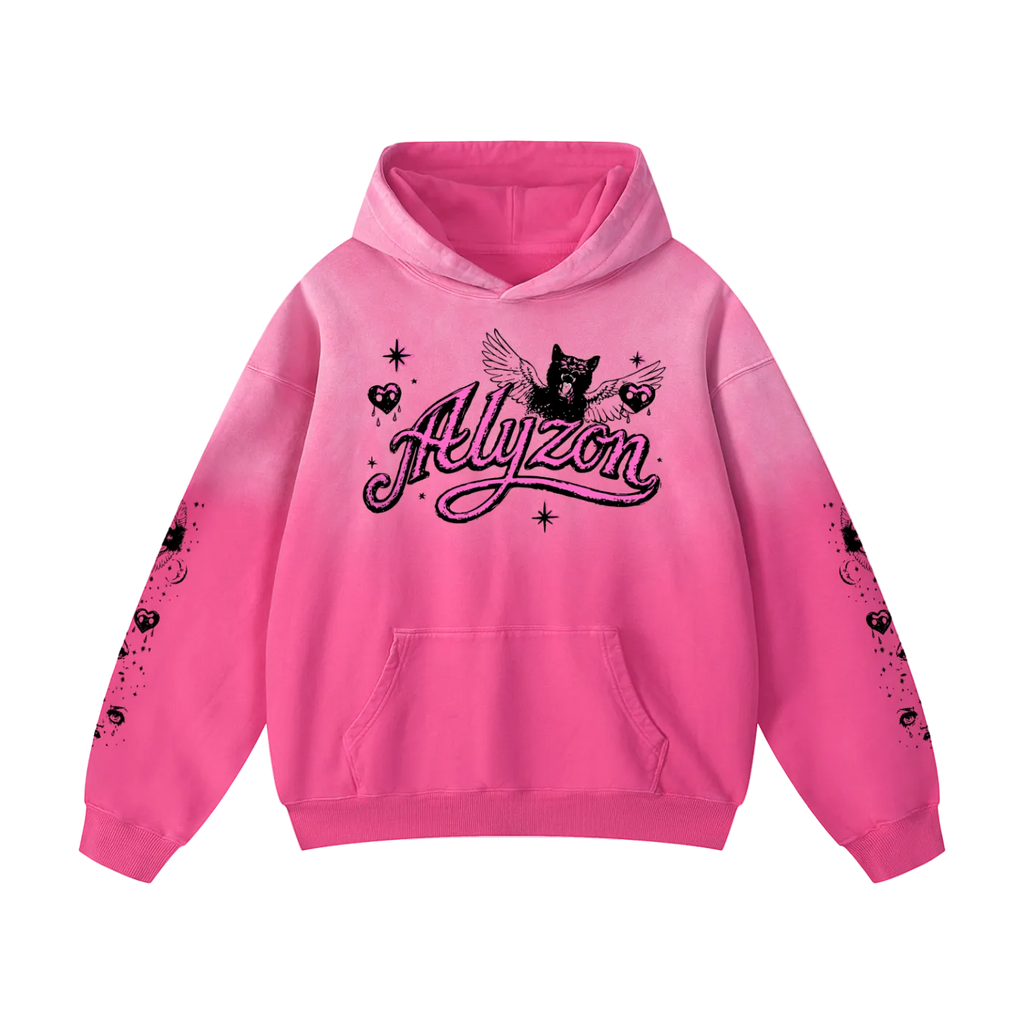Alyzon: Pink Faded Oversized Hoodie